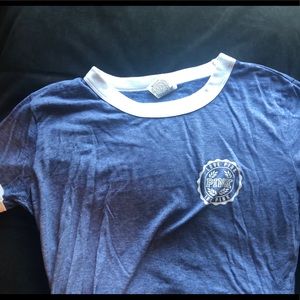 Navy blue brand pink campus Tee